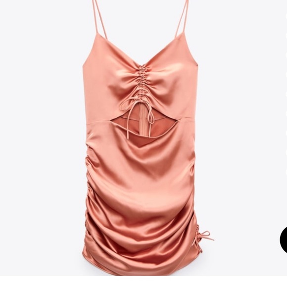 Zara Dresses & Skirts - Zara pink stain draped mini dress